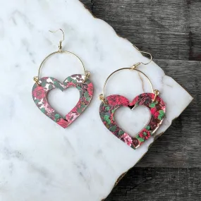 Roses Remix Hearts Acrylic Earrings