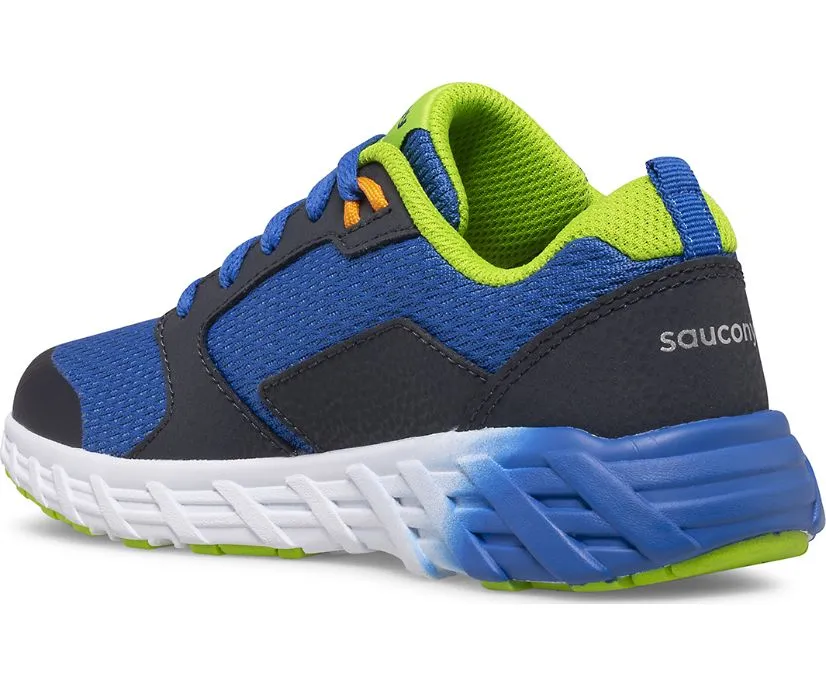 Saucony Big Kid's Wind 2.0 Lace Sneaker Blue/Green