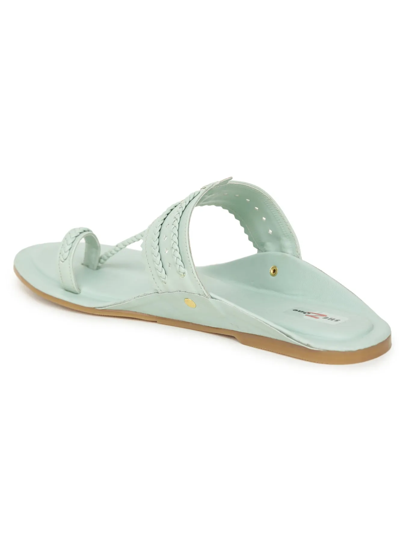 Sea Green Women Flats by Shezone