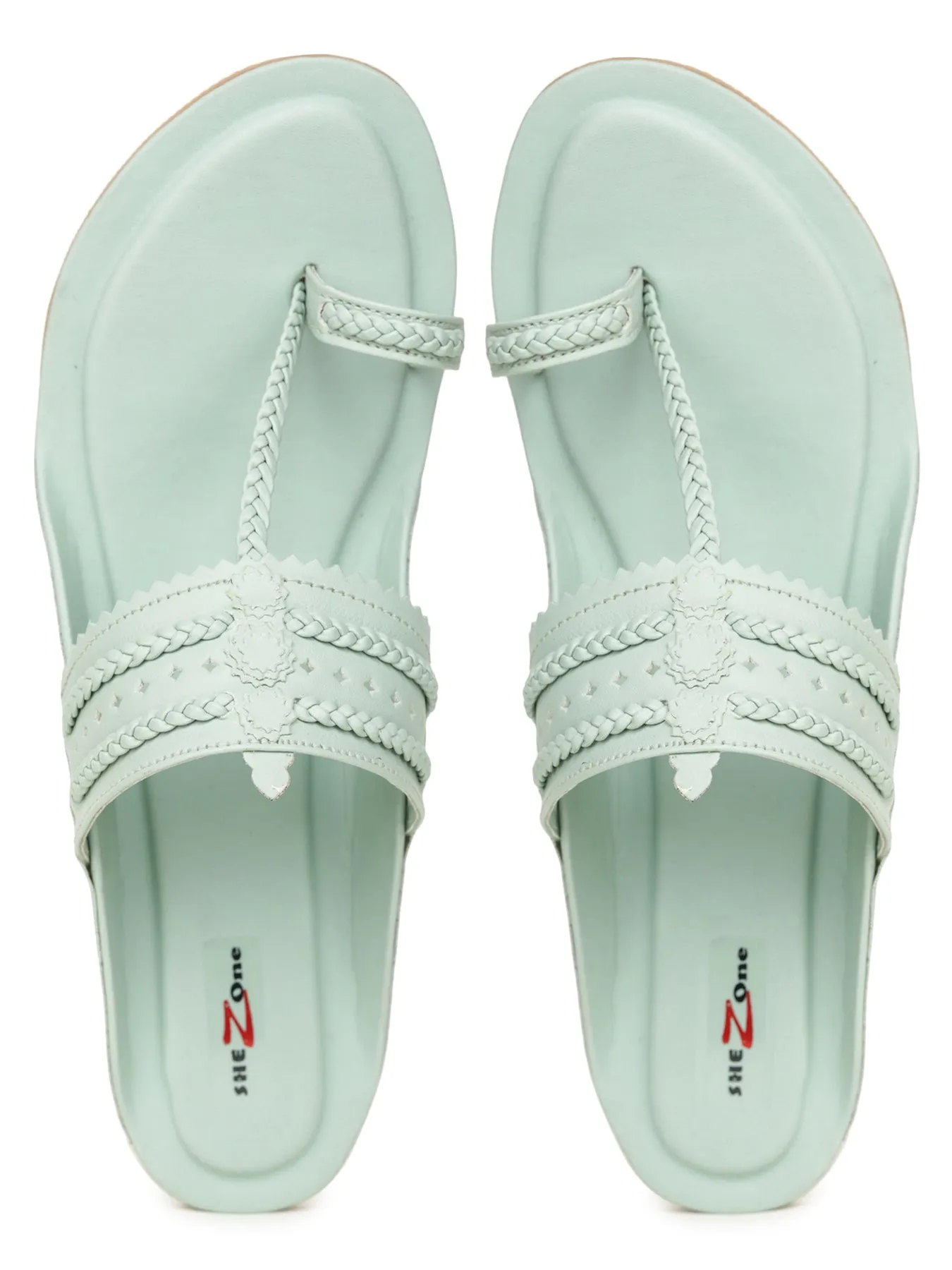 Sea Green Women Flats by Shezone