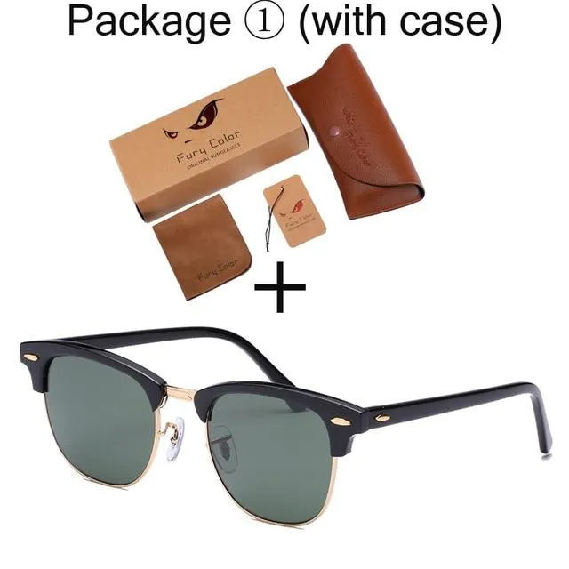 Semi-Rimless UV400 Gradient Sunglasses