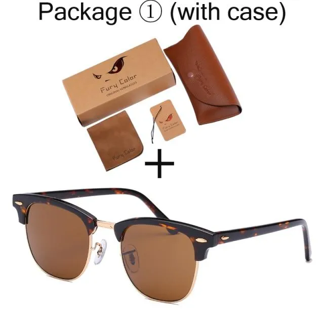 Semi-Rimless UV400 Gradient Sunglasses