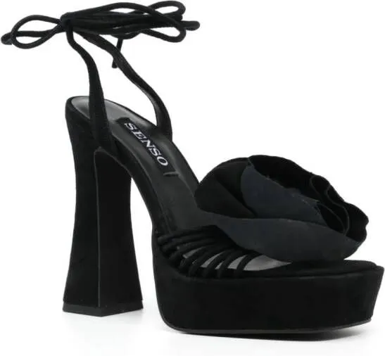 Senso Taya 135mm Suede Sandals in Black