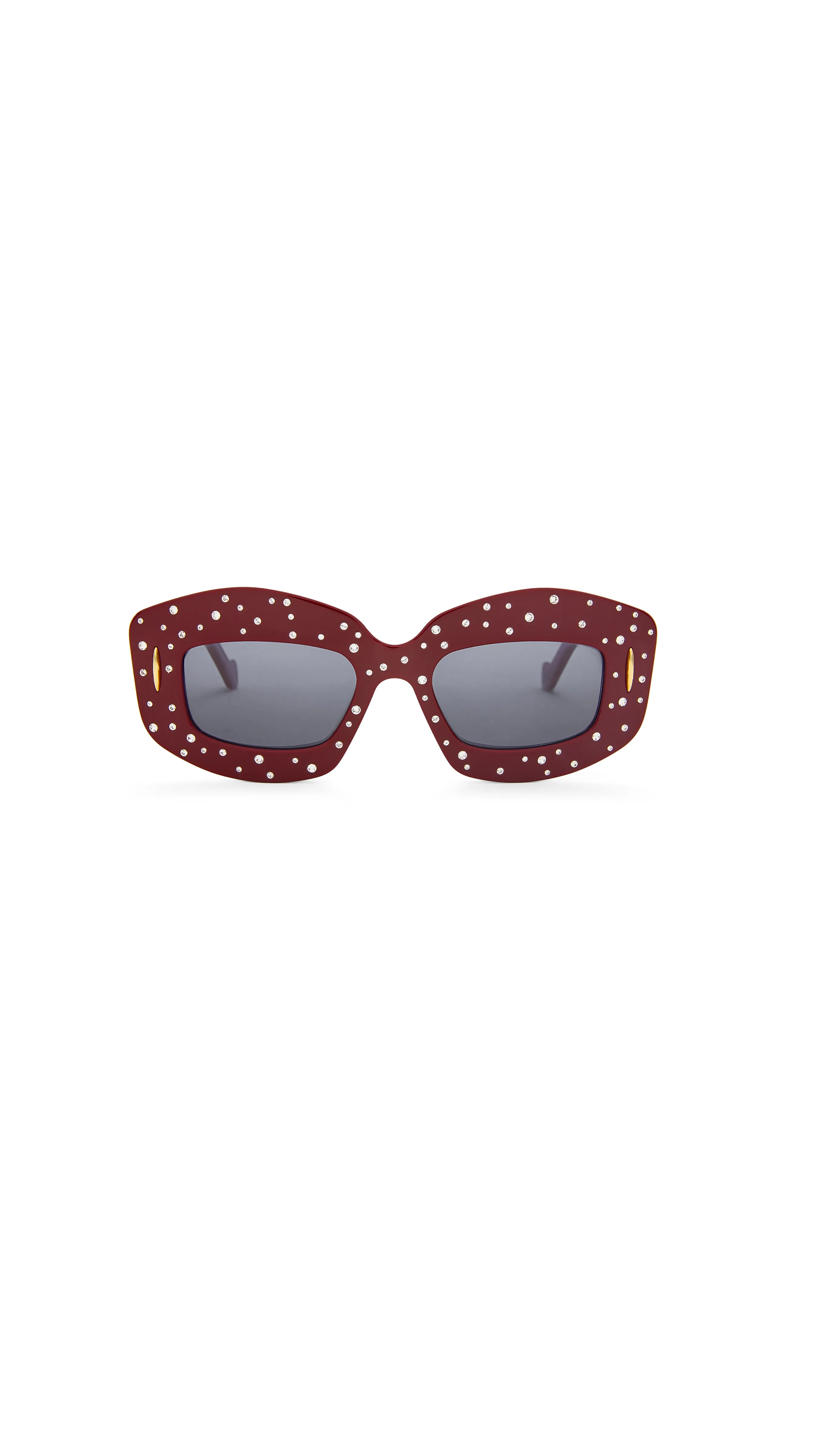 Burgundy Smooth Pavé Screen Acetate Sunglasses