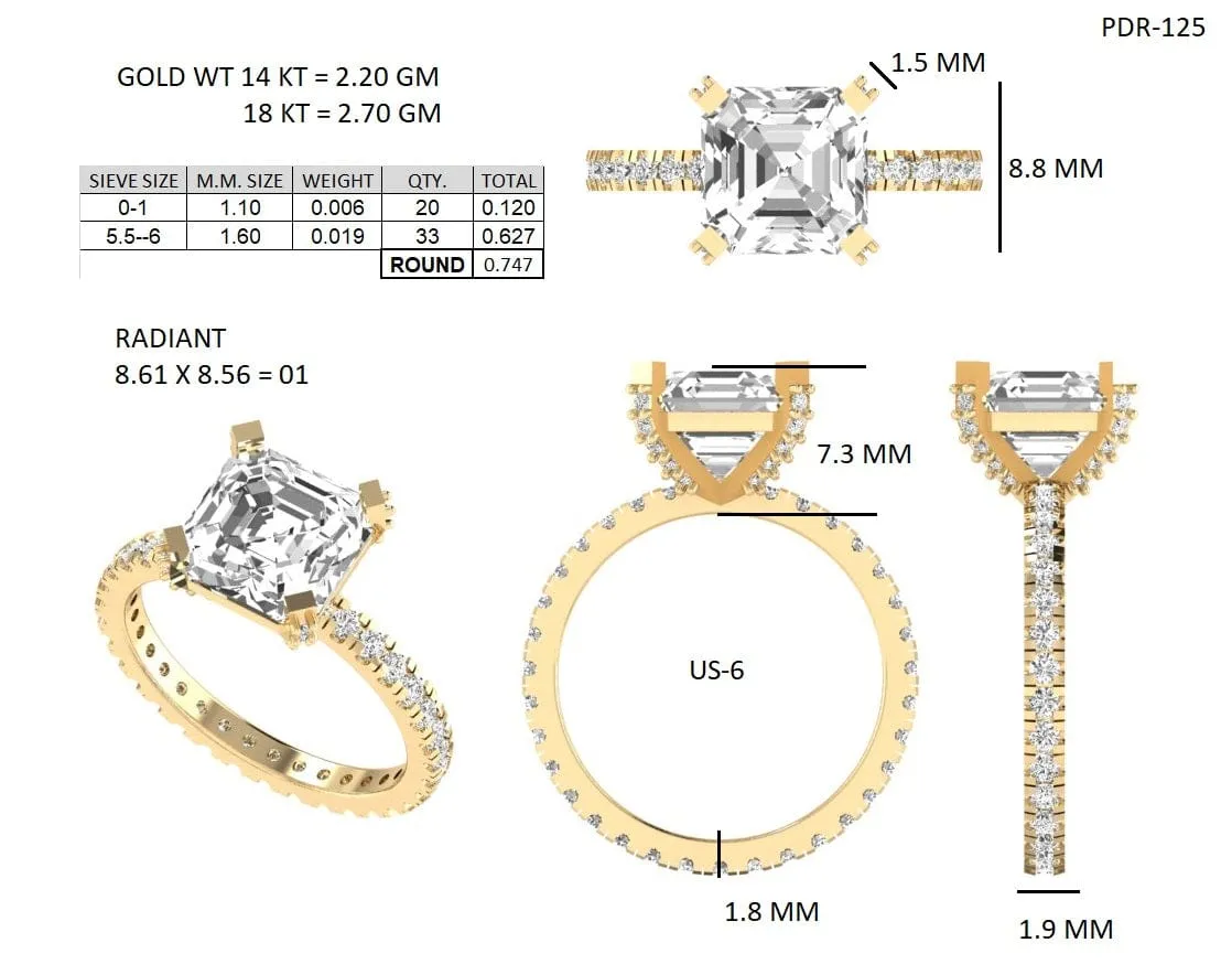 Radiant Cut Diamond Engagement Rings