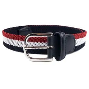 Anderson's Striped Woven Textile Belt in Navy/White/Red