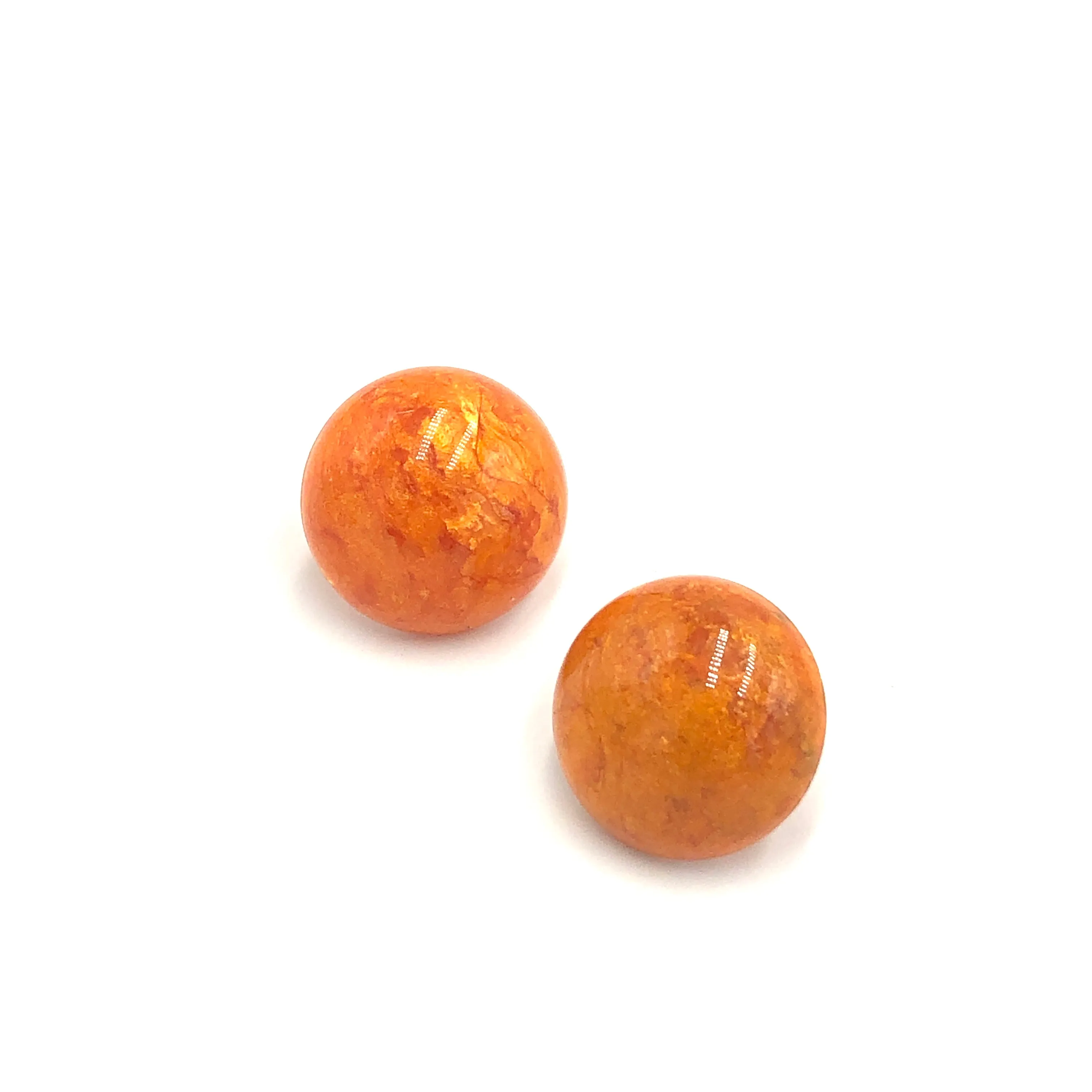 Sun Orange Capiz Lucite Stud Earrings