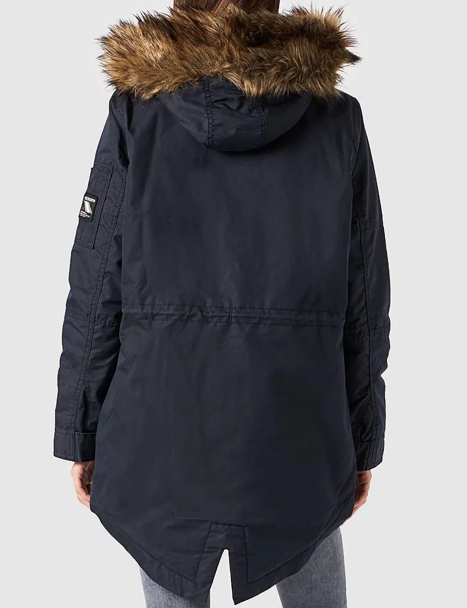 Superdry Scout Navy Military Fishtail Parka Jackets for Women