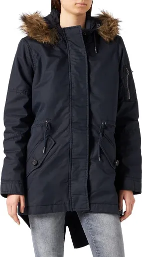 Superdry Scout Navy Military Fishtail Parka Jackets for Women