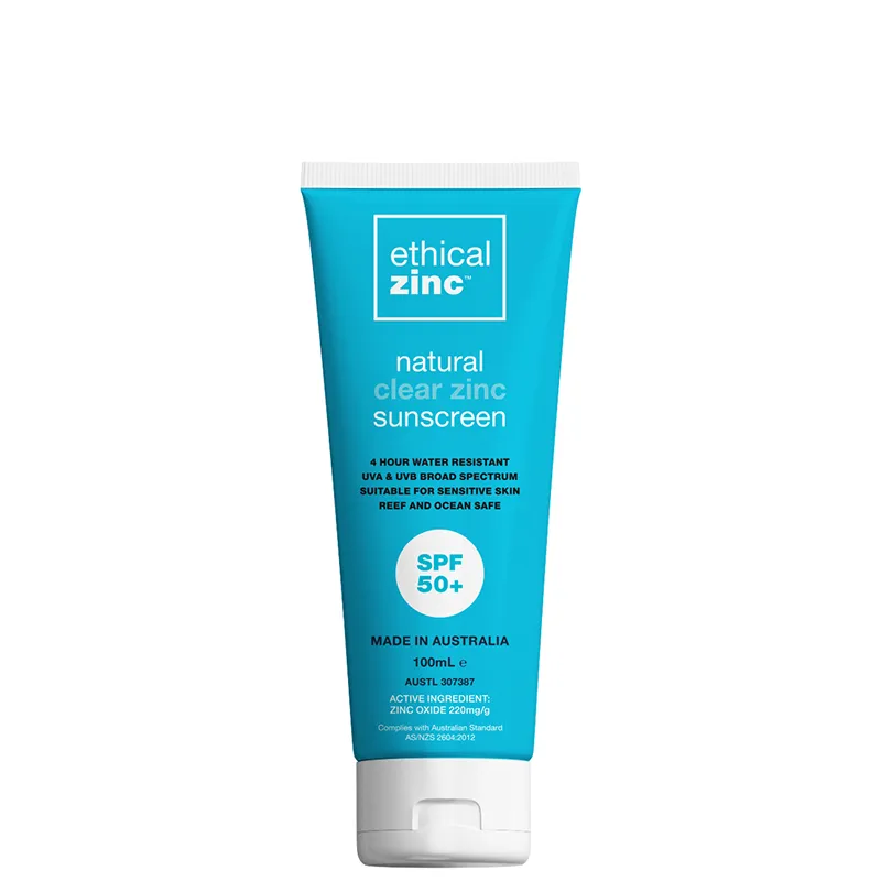 ethical zinc SPF50+ clear sunscreen