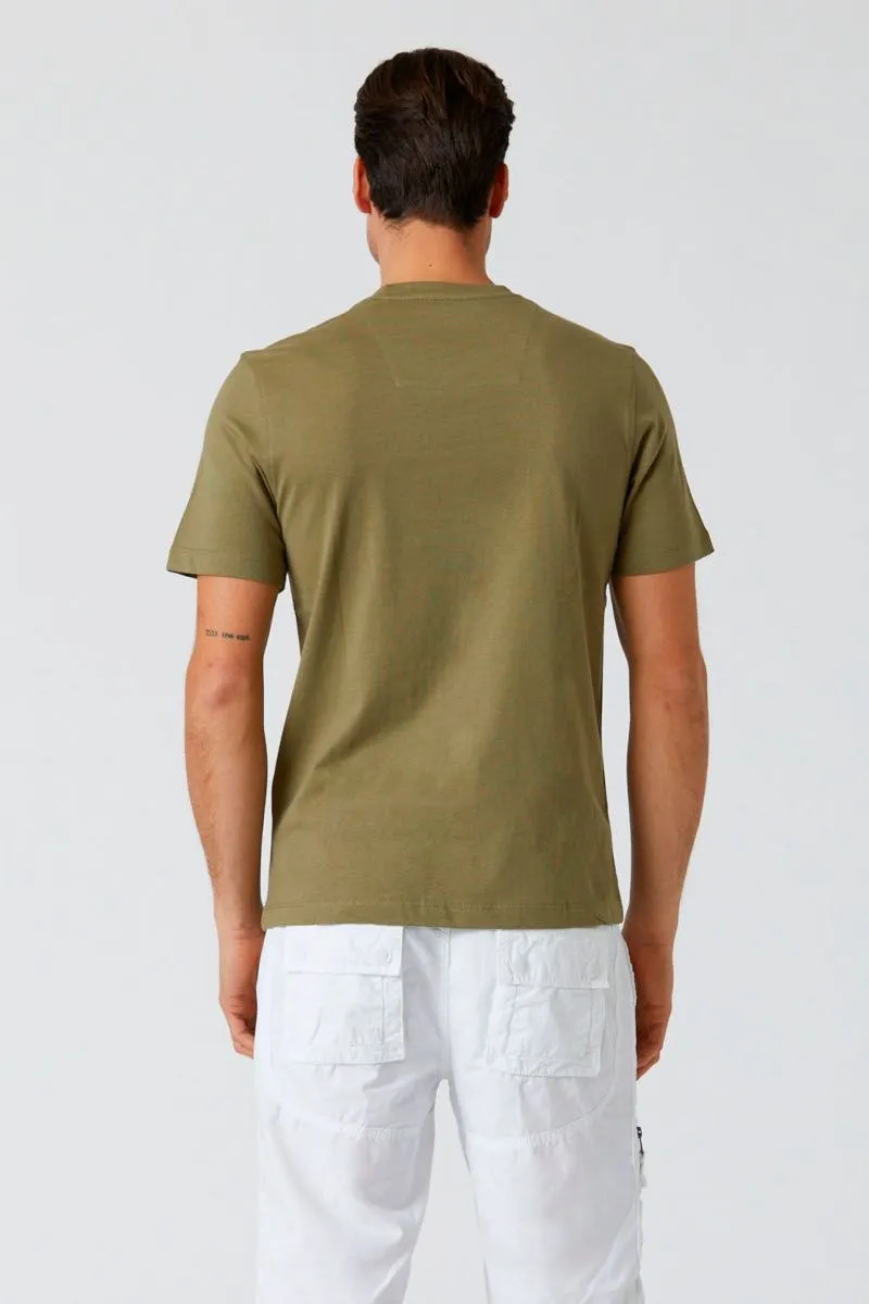 Olive Green Men's Short Sleeve Basic Cotton T-shirt