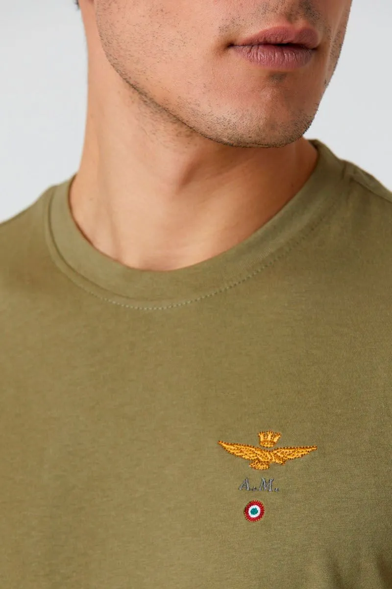 Olive Green Men's Short Sleeve Basic Cotton T-shirt