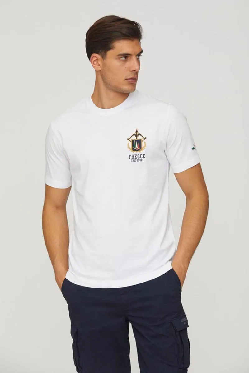 White Men's Embroidered Tricolori Arrows T-shirt