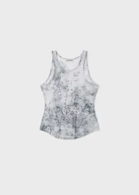 Tank Top - Grey Floral Print