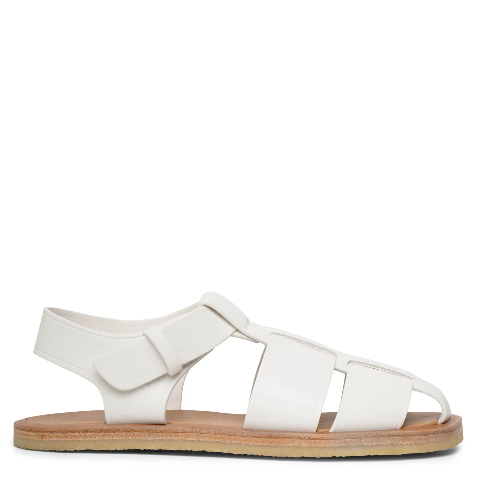 The Row Ivory Crepe Fisherman Sandals