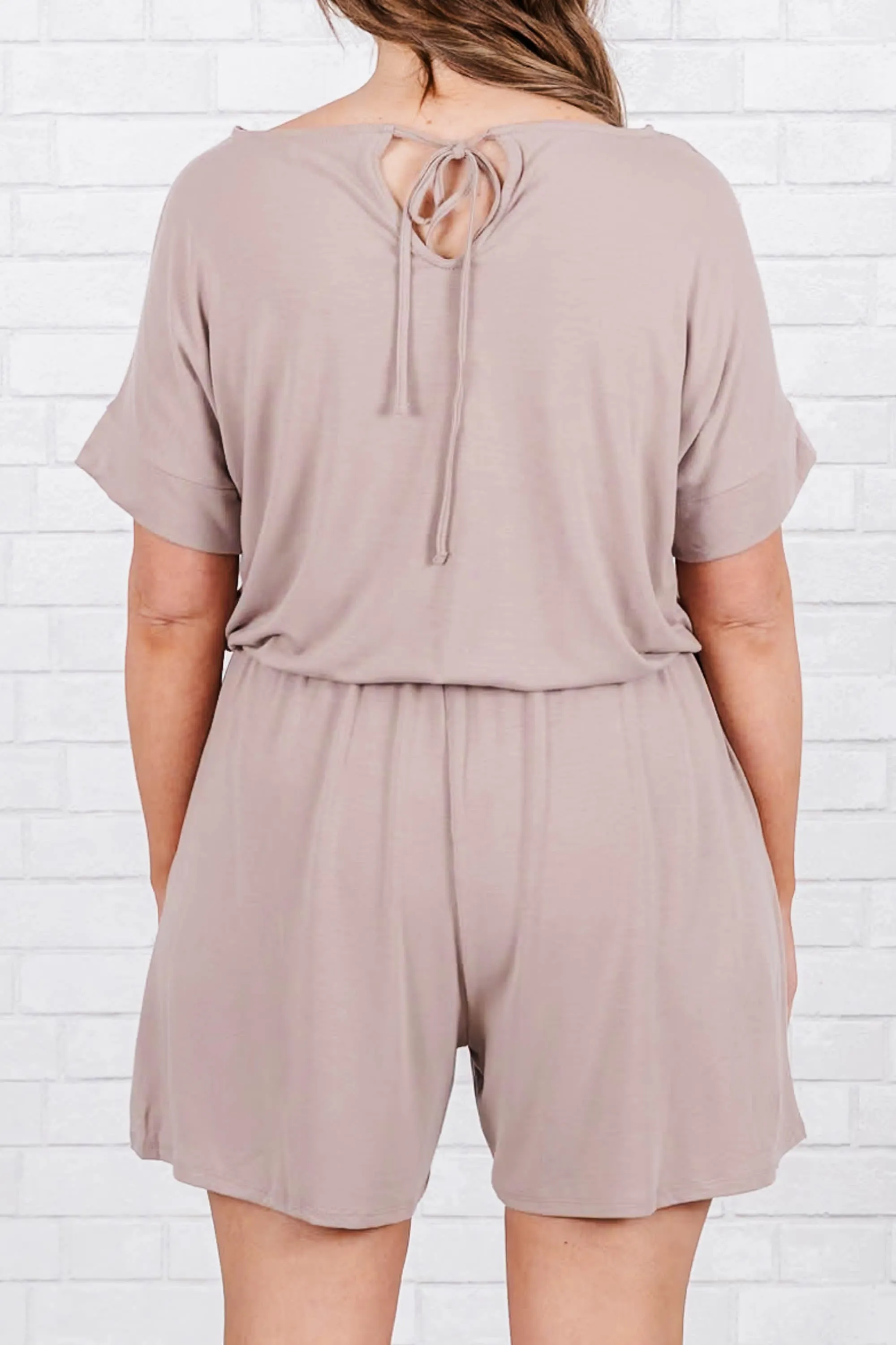 Trendy In A Hurry Romper, Sand Beige