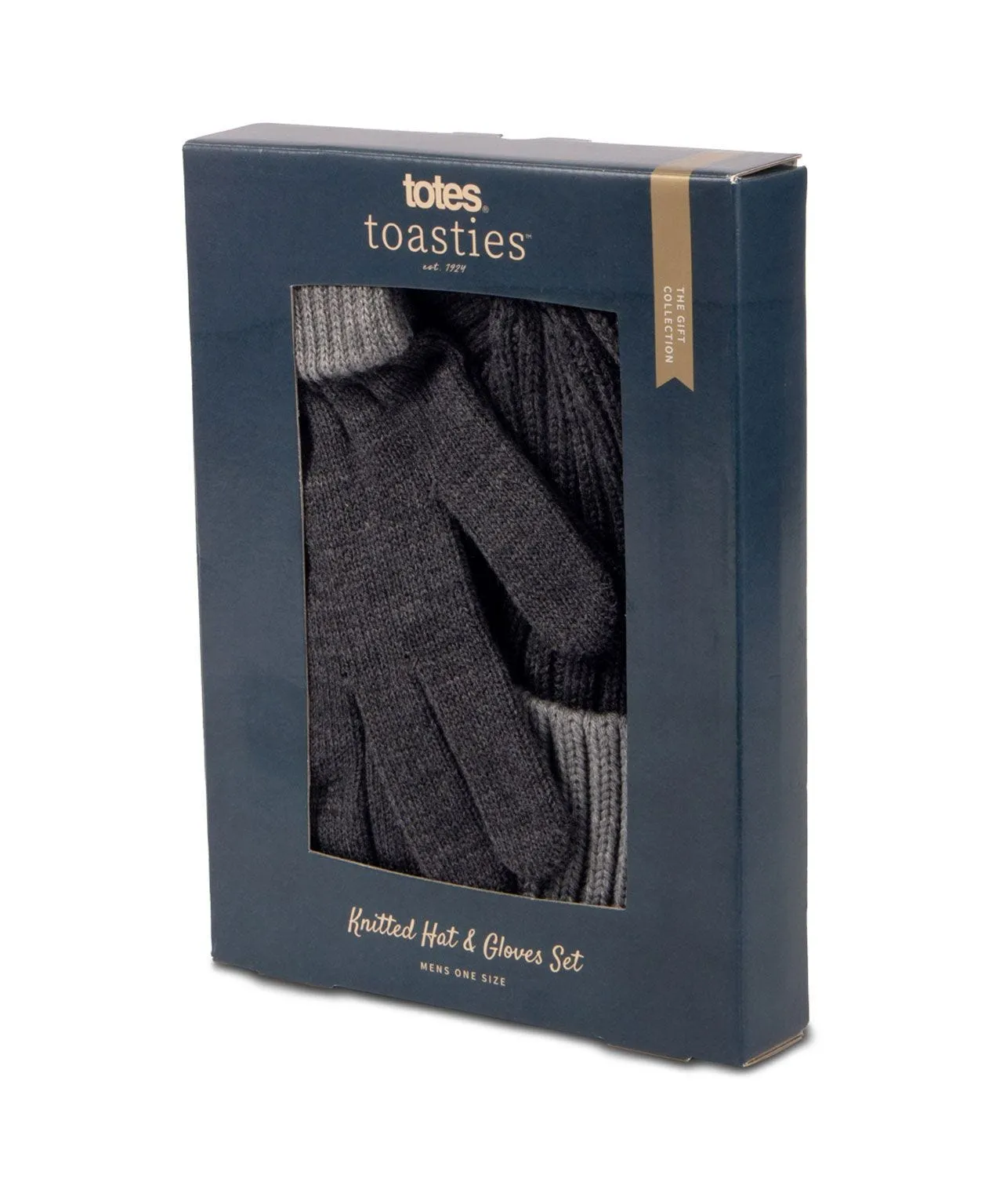 Totes Men's Chunky Knitted Hat and Gloves Gift Set