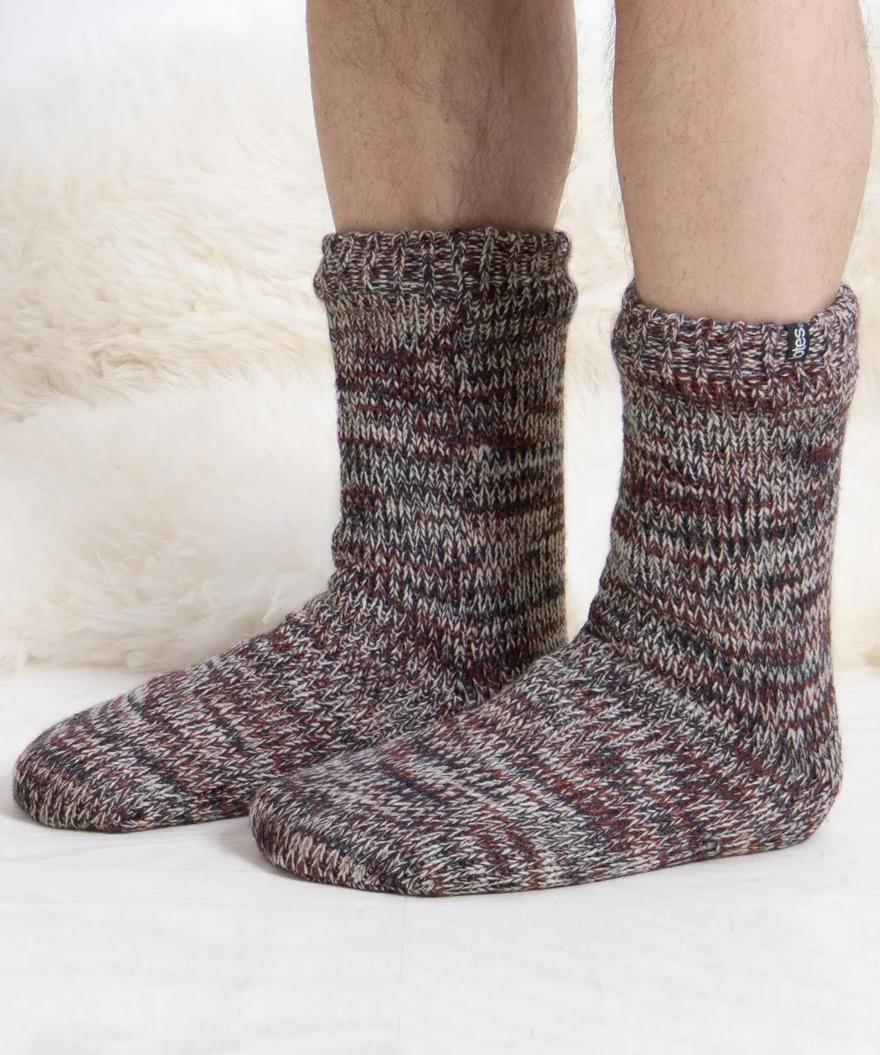 Men's Chunky Sherpa Lined Slipper Socks by Totes Toasties