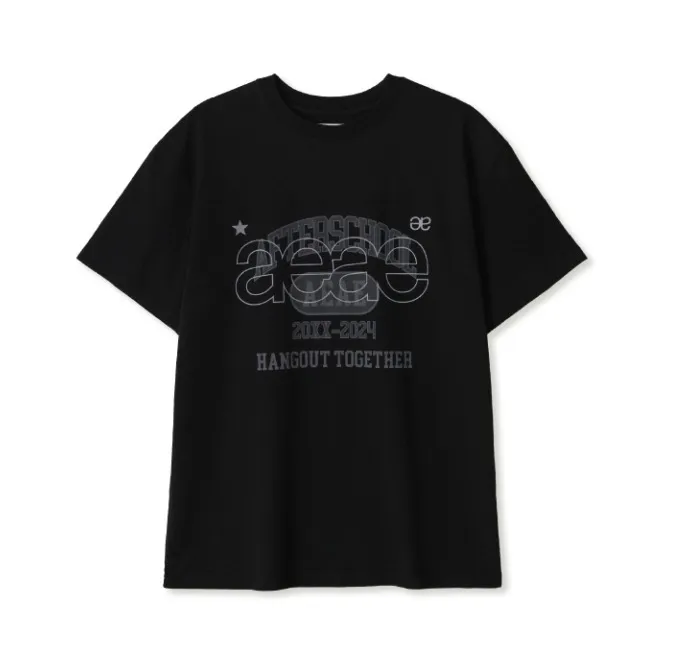 AEAE U-Neck Cotton Logo Tees