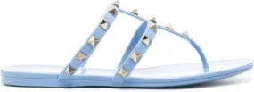 Blue Rockstud Flat Sandals by Valentino Garavani