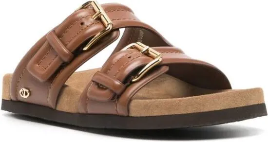 Brown Leather Sandals by Valentino Garavani VLogo-Logo