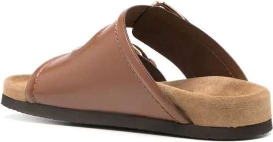 Brown Leather Sandals by Valentino Garavani VLogo-Logo