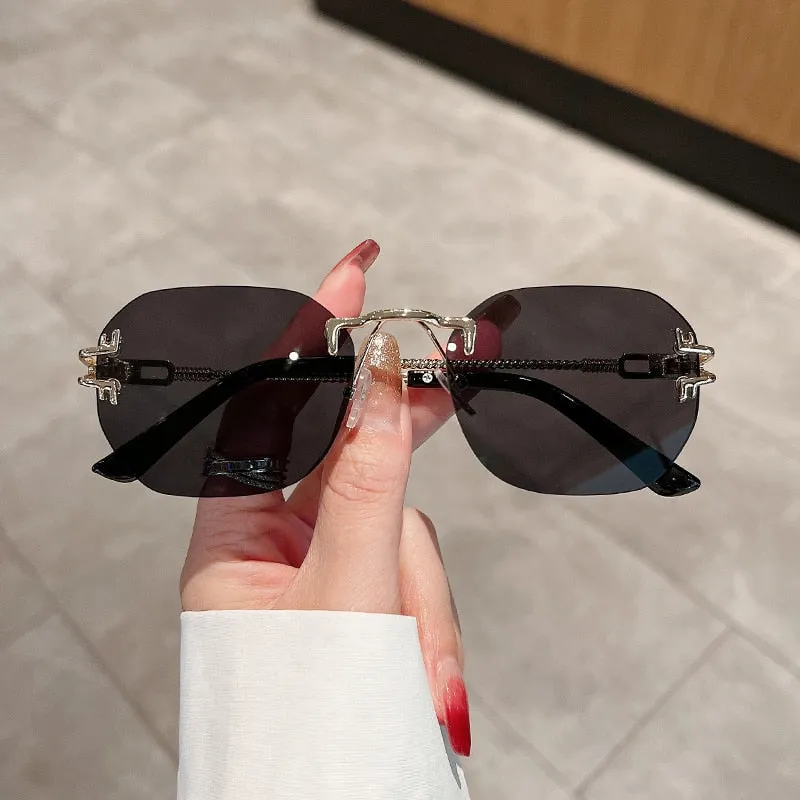 Vintage Rimless Anti-Glare Sunglasses