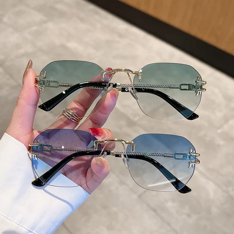 Vintage Rimless Anti-Glare Sunglasses