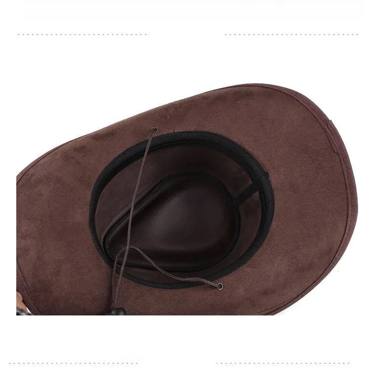 Jazz Cowboy Hat with Patchwork and Western Casual Style for Men and Women