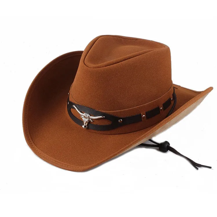 Jazz Cowboy Hat with Patchwork and Western Casual Style for Men and Women