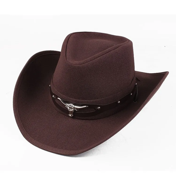 Jazz Cowboy Hat with Patchwork and Western Casual Style for Men and Women