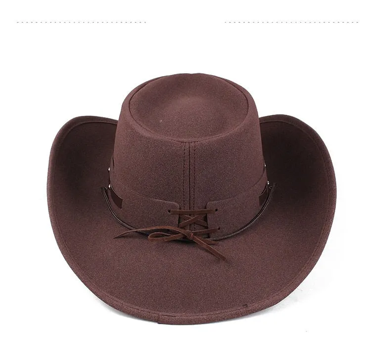 Jazz Cowboy Hat with Patchwork and Western Casual Style for Men and Women