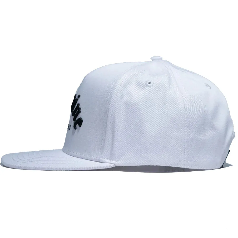 White Golf Hat with Flat Brim