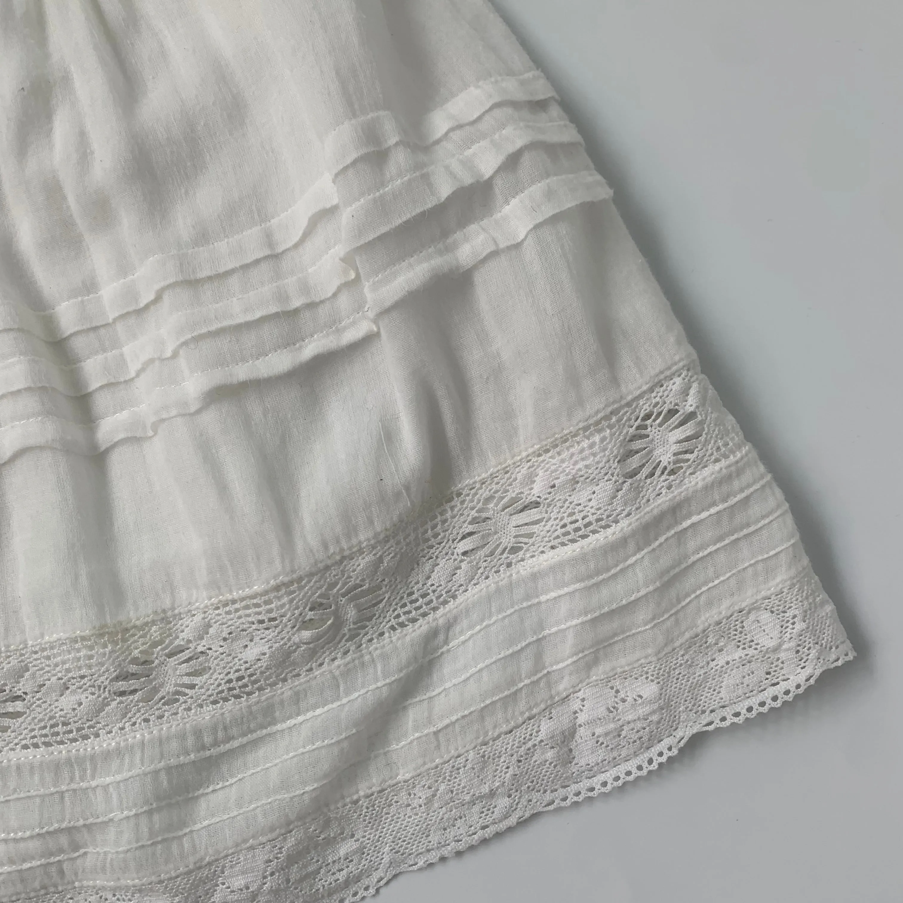 6 Years White Skirt with Lace Trim from Bonpoint