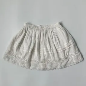 6 Years White Skirt with Lace Trim from Bonpoint