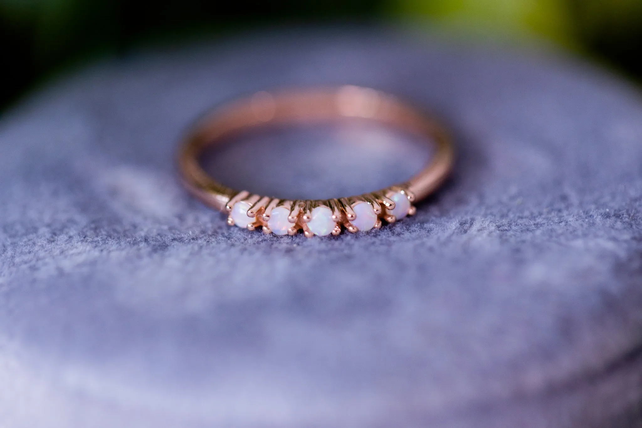 Set of 3 Rings with White Opal