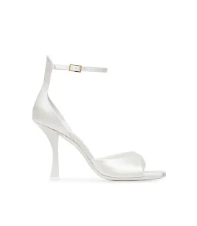 White Satin Ivory Sandals