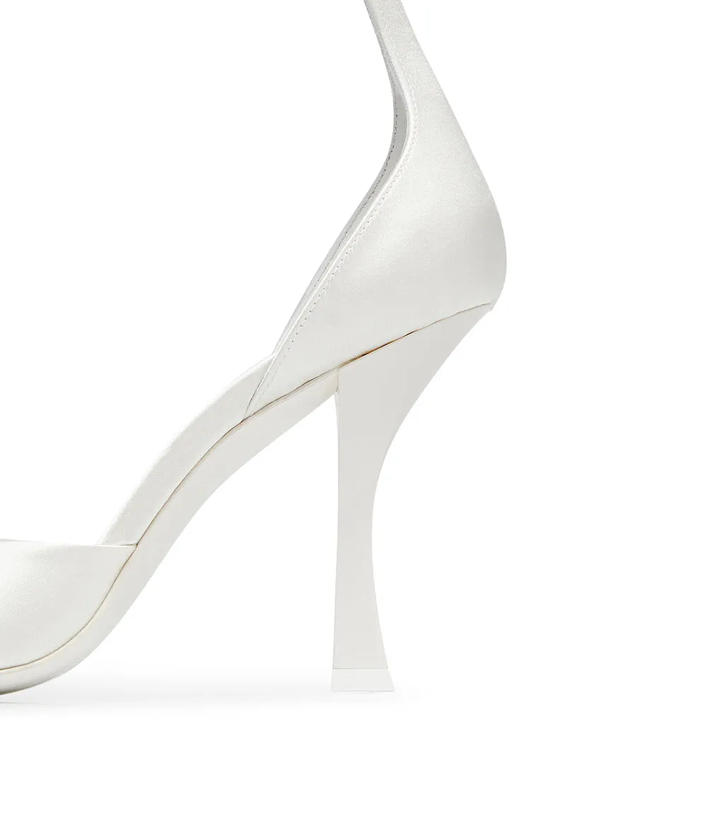 White Satin Ivory Sandals