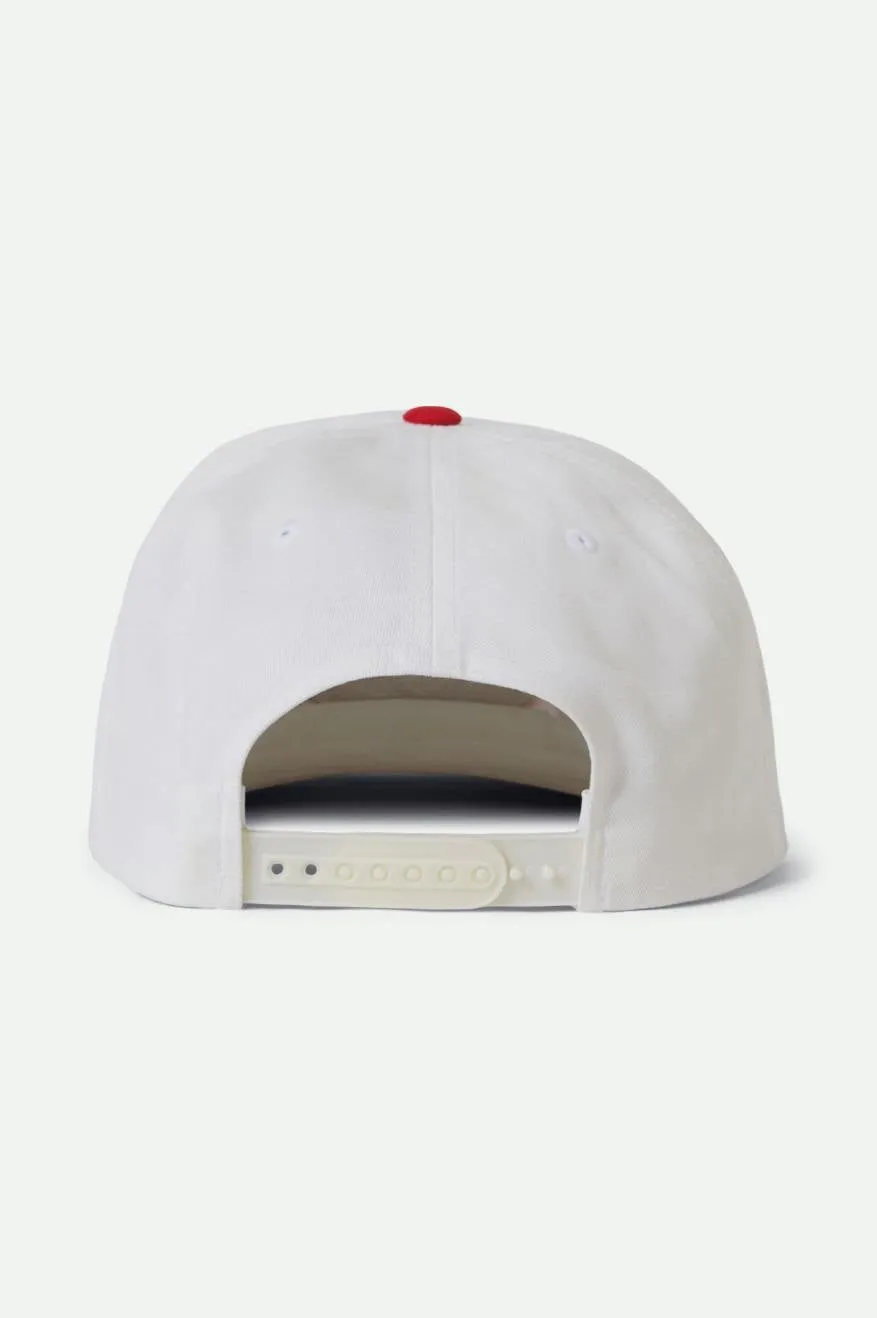 White/Red Bass Brains Swim Snapback