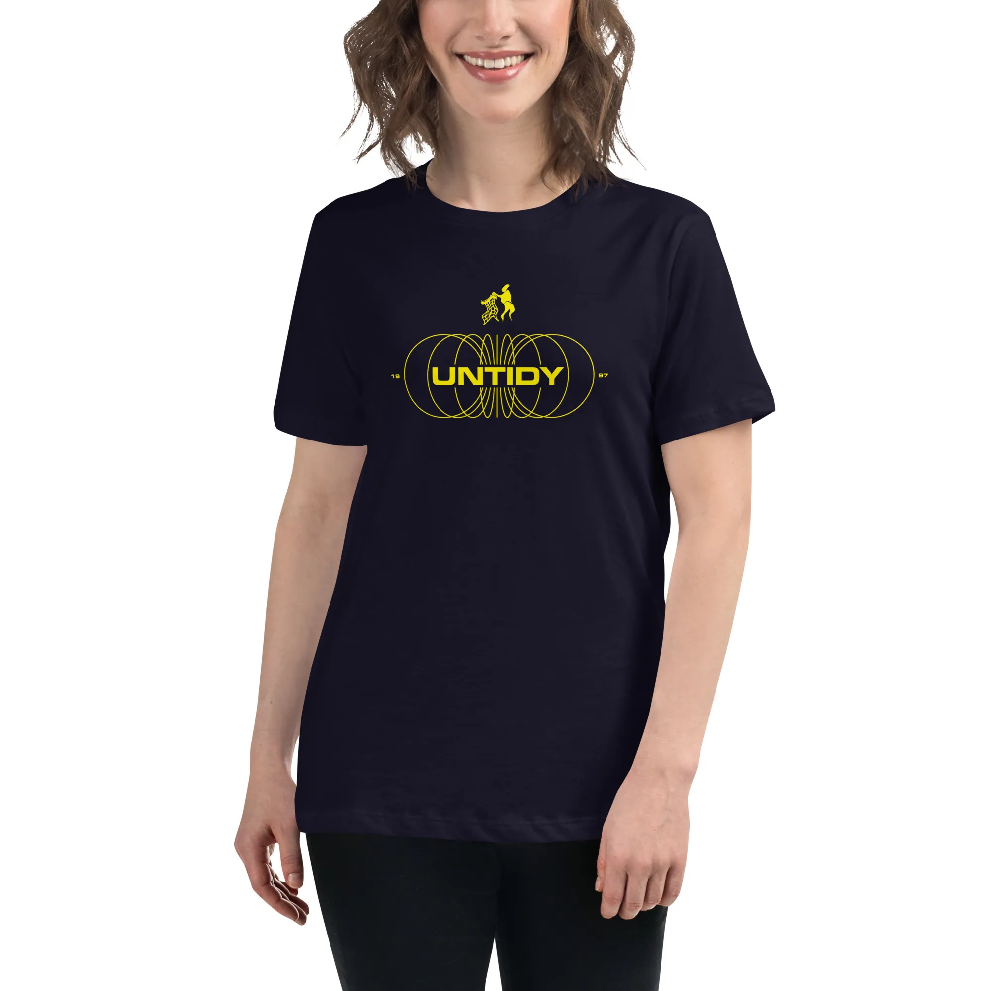 Women's Yellow Untidy Rings T-Shirt