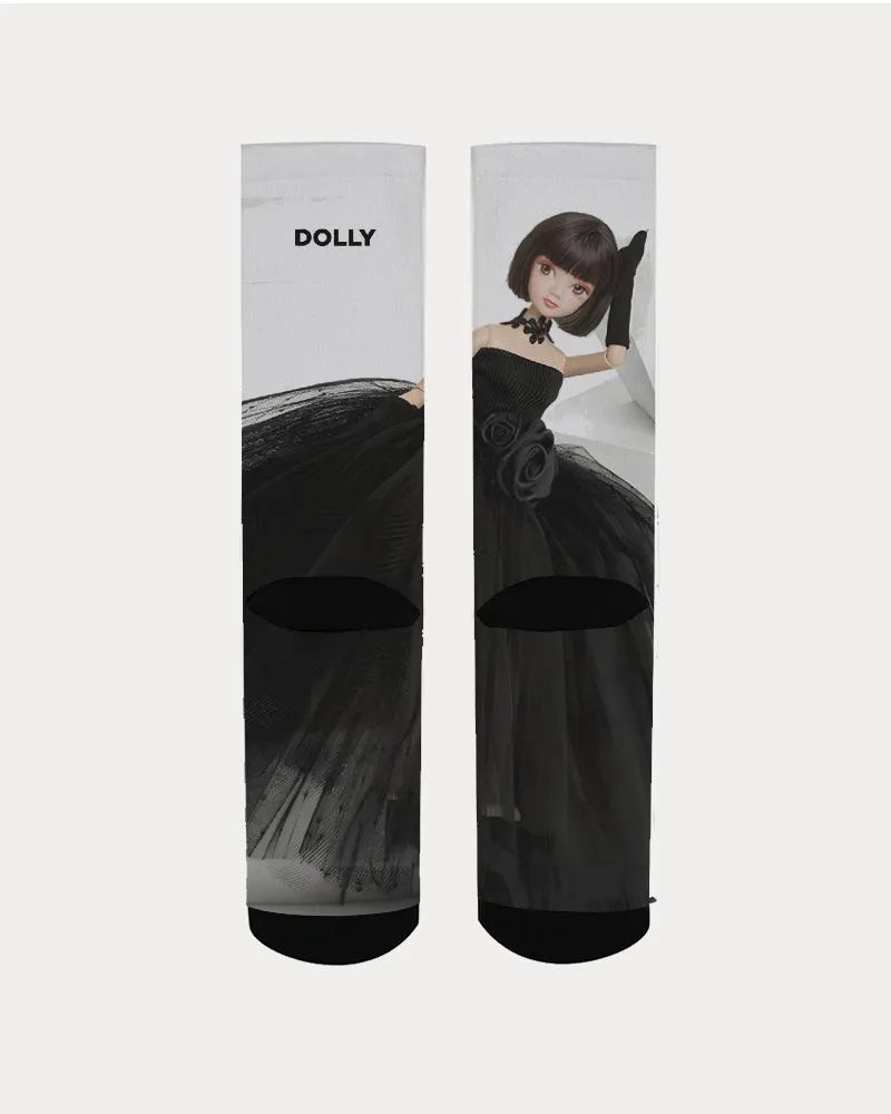 DOLLY FASHION DOLL LITTLE BLACK DRESS Women Socks