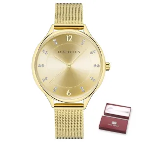 Women's Gold Clock Diamond Quartz Dress Montre Wristwatch