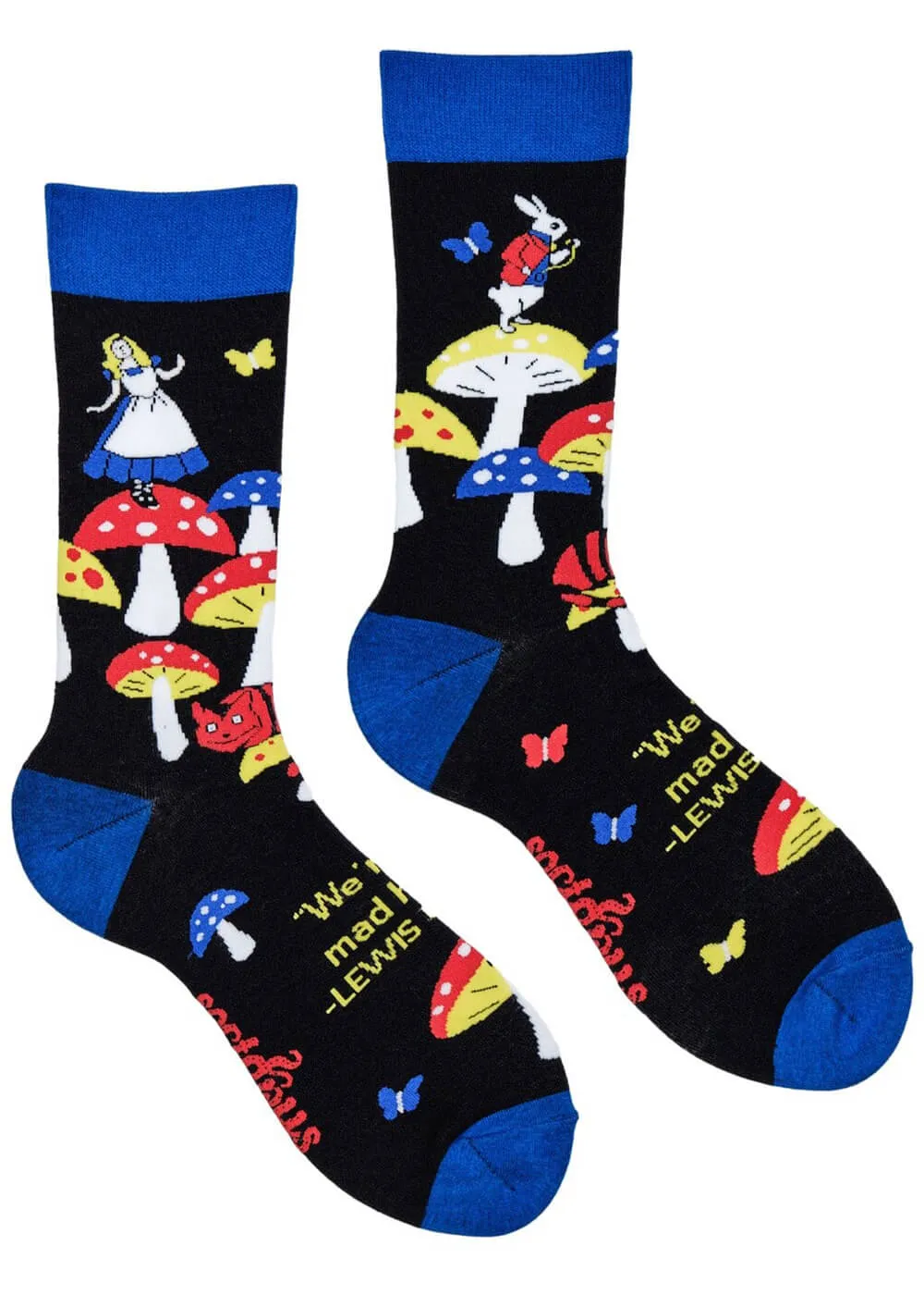 Black Wonderland Socks by Soctopus