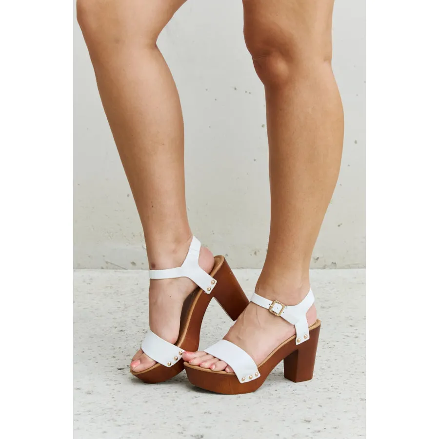 Wooden Platform Strap Heels