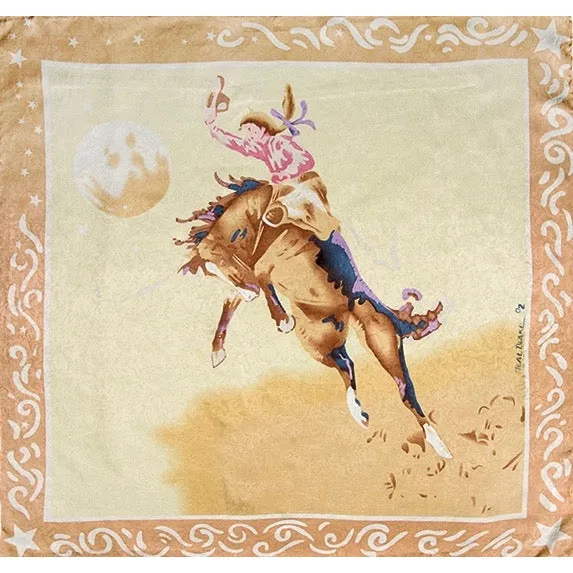 Wyoming Blake Tan Cowgirl Limited Silk Scarf