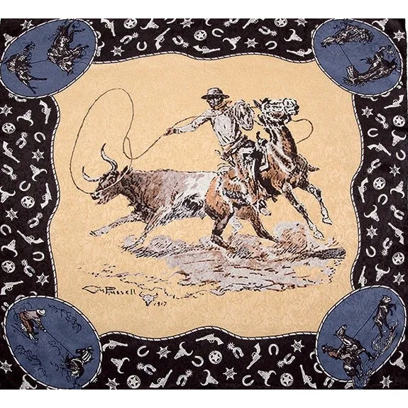 Exclusive Limited Edition Silk Scarf Wyoming Traders CM Russel Moss Limited Edition Silk Scarf