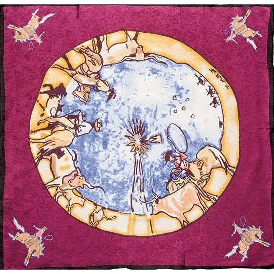 Wyoming Raspberry Windmill Limited Silk Scarf