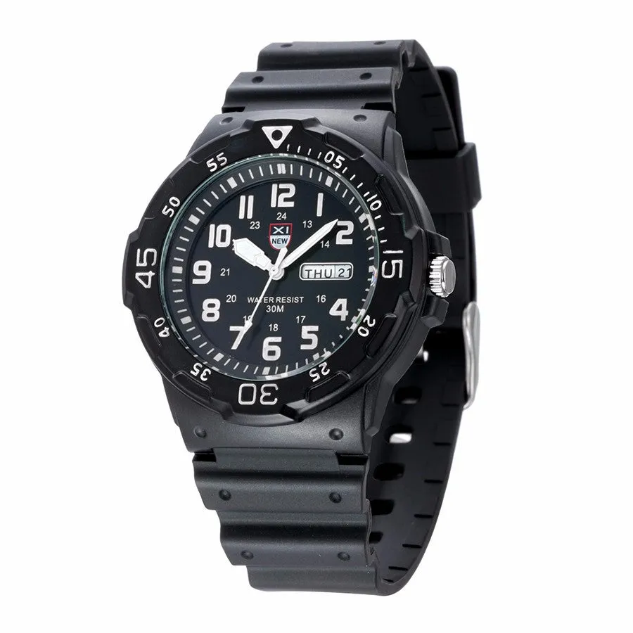 Men's Army Date Sports Resin Watch Waterproof Analog Quartz Watch