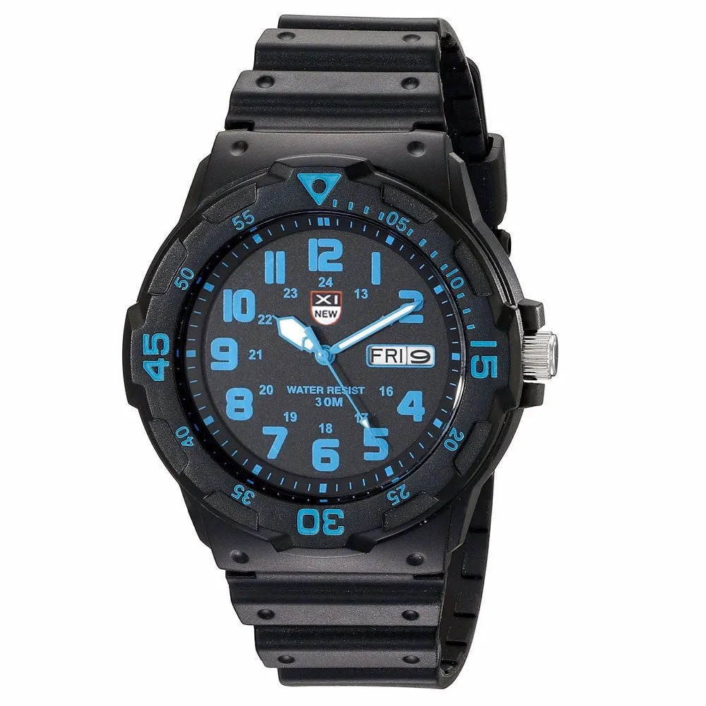 Men's Army Date Sports Resin Watch Waterproof Analog Quartz Watch