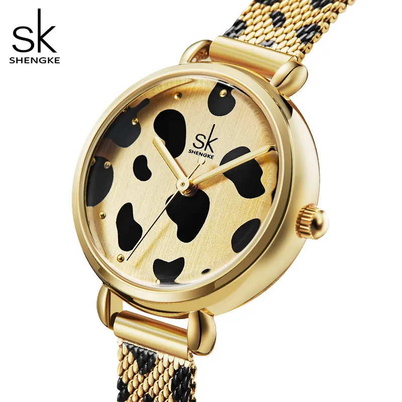 Stylish Lady's Mesh Strap Watch with Tiwi Prints